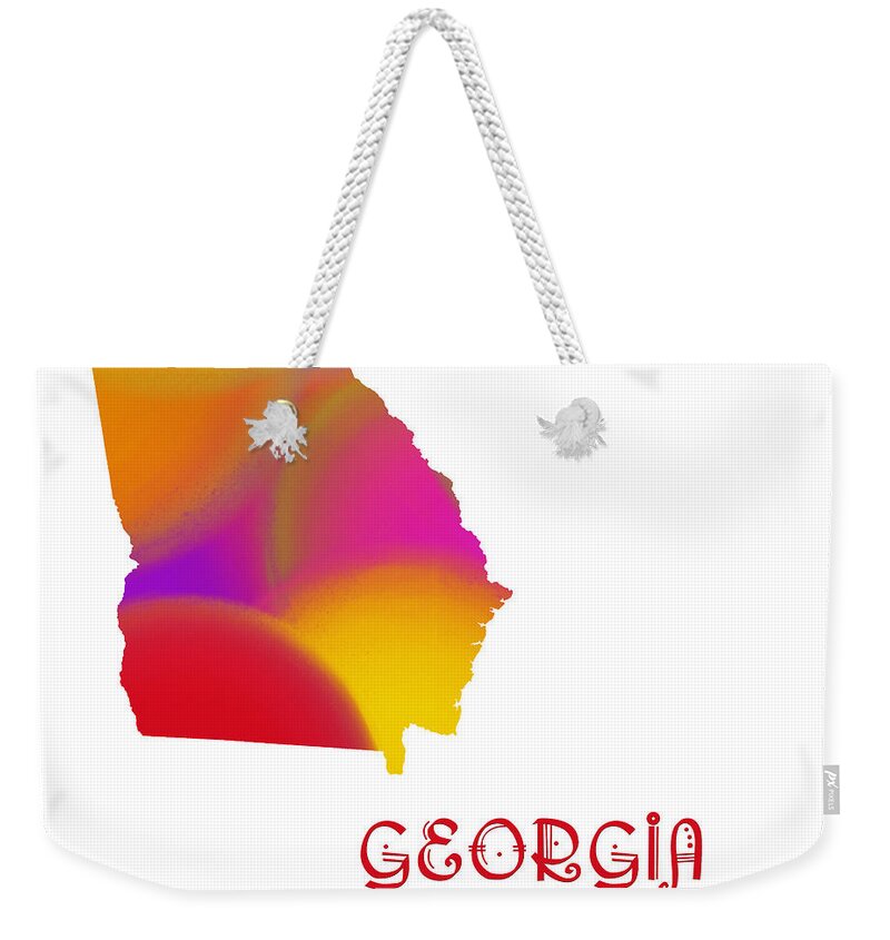 Andee Design Weekender Tote Bag featuring the digital art Georgia State Map Collection 2 by Andee Design