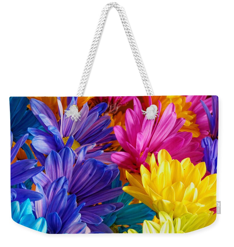 Background Weekender Tote Bag featuring the photograph Gerber Flowers by Peter Lakomy