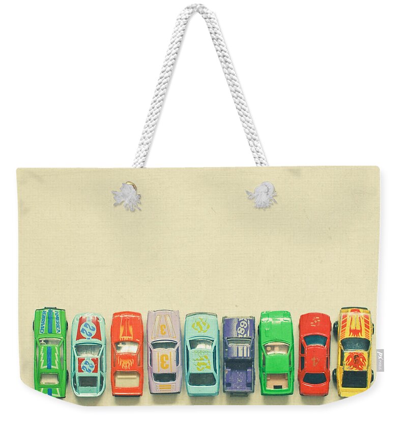 Toy Art Weekender Tote Bag featuring the photograph Get Set Go by Cassia Beck