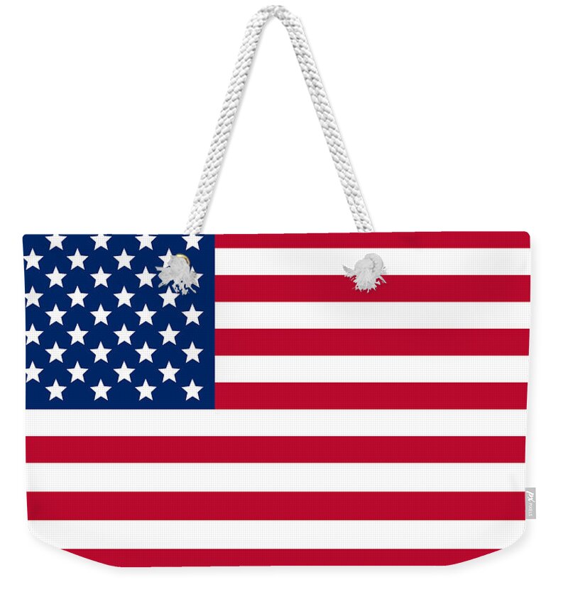 Flag Weekender Tote Bag featuring the digital art Giant American Flag by Ron Hedges
