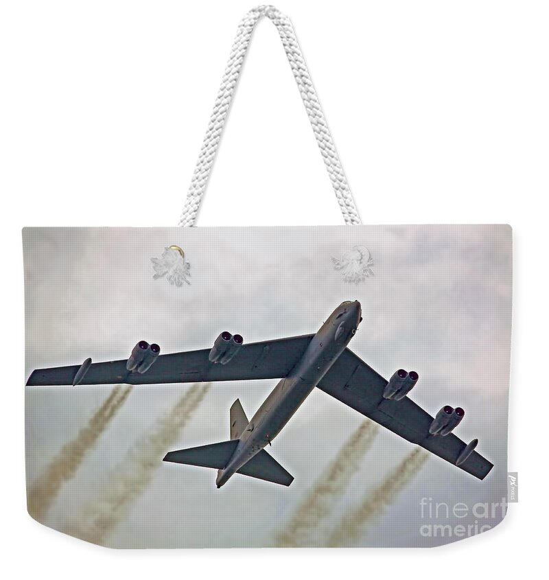 Airplane Weekender Tote Bag featuring the photograph Giant in the Sky by Gary Holmes