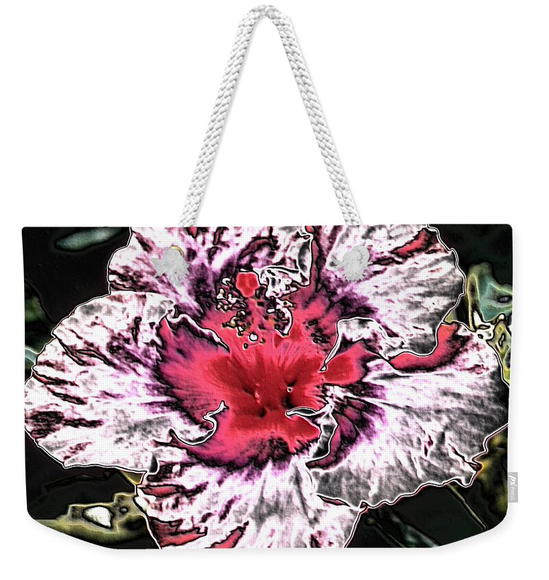 Wow! Pops With Beauty Weekender Tote Bag featuring the photograph Giant Pink Sandstone Hibicus by Belinda Lee