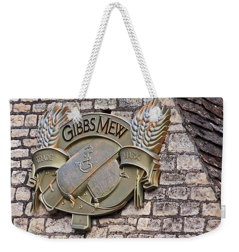 Landscape Weekender Tote Bag featuring the photograph Gibbs Mew signage by Shirley Mitchell
