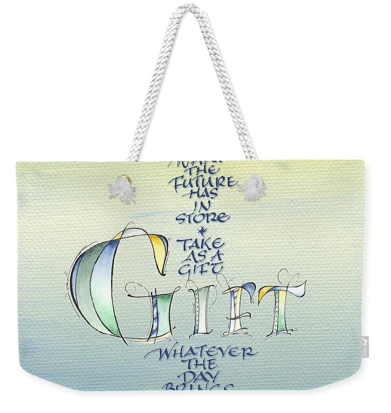 Horace Weekender Tote Bag featuring the painting Gift-A by Judy Dodds