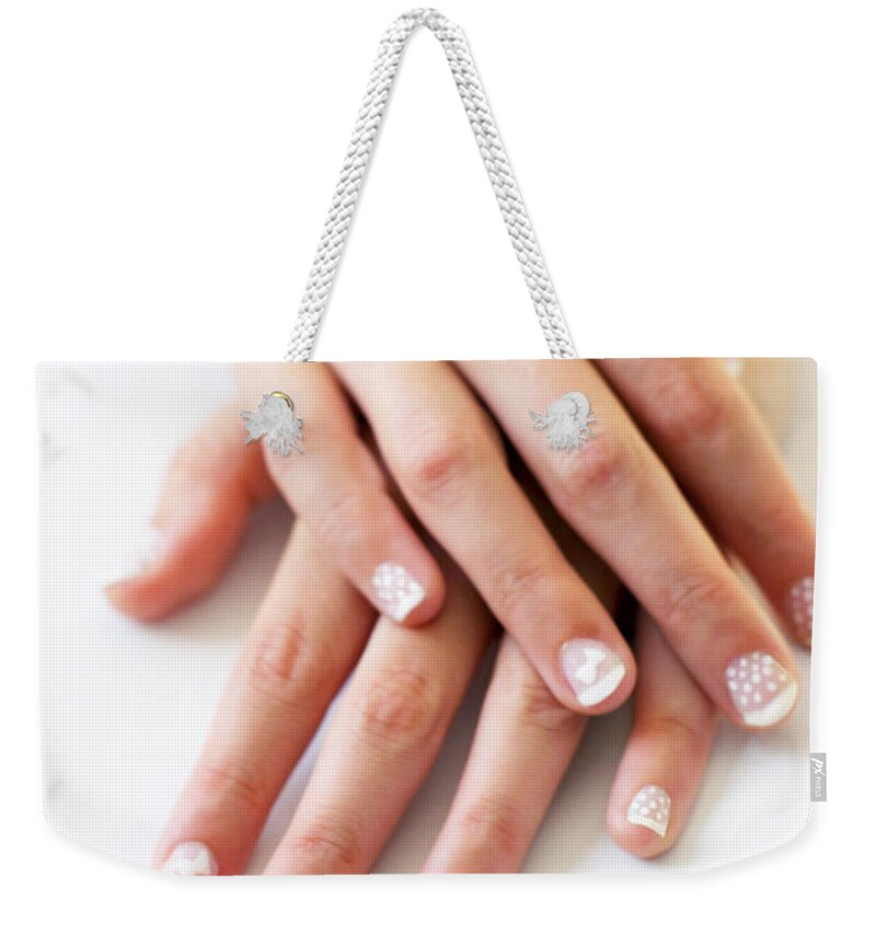 Adult Weekender Tote Bag featuring the photograph Girl Hands by Carlos Caetano