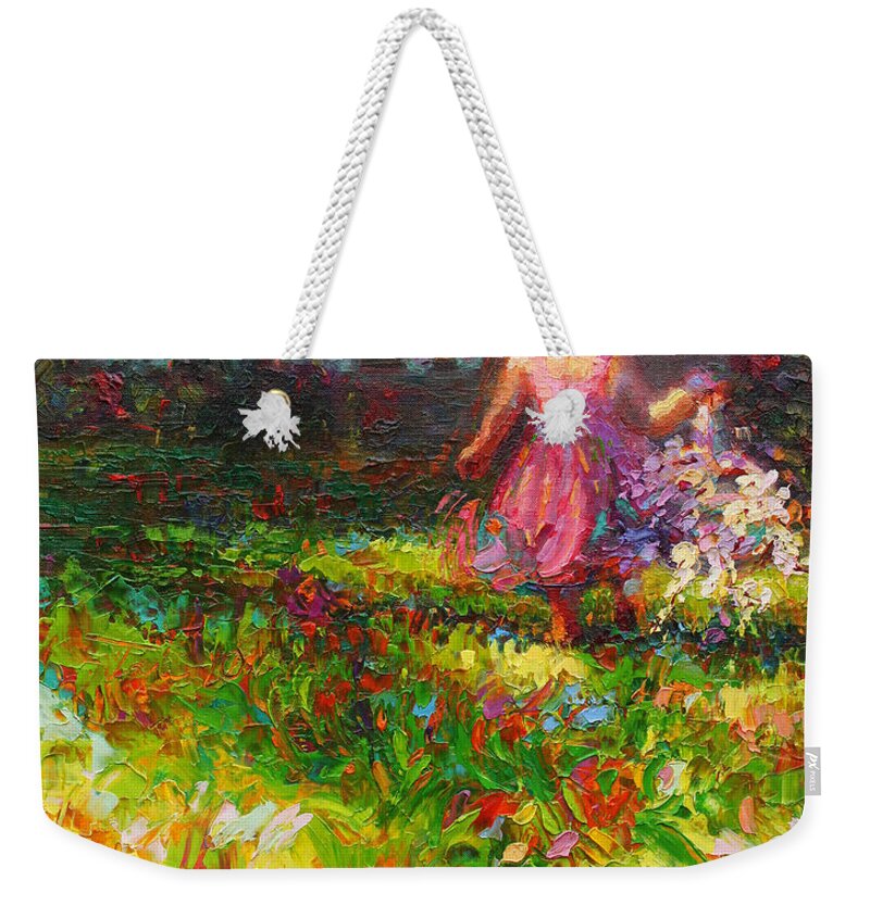 Girl Weekender Tote Bag featuring the painting Girls will be Girls by Talya Johnson