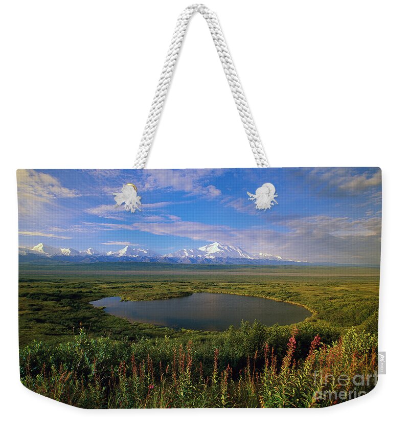 00340579 Weekender Tote Bag featuring the photograph Glacial Kettle Pond And Denali by Yva Momatiuk John Eastcott