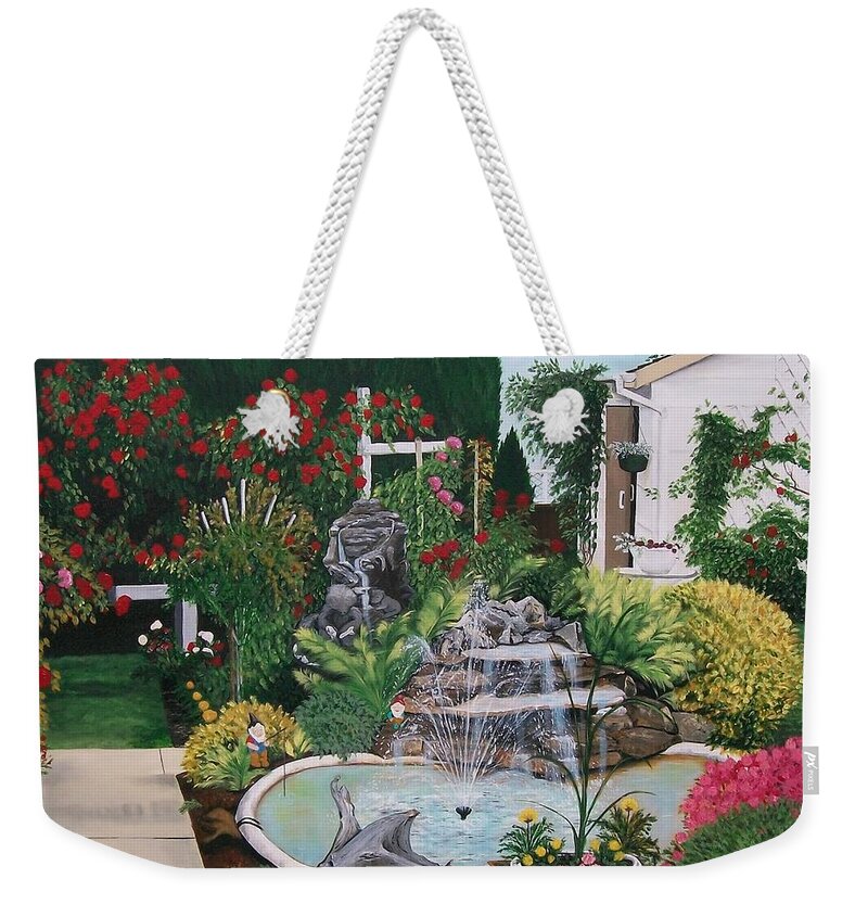 Landscape Weekender Tote Bag featuring the painting Gladys Serenity by Sharon Duguay