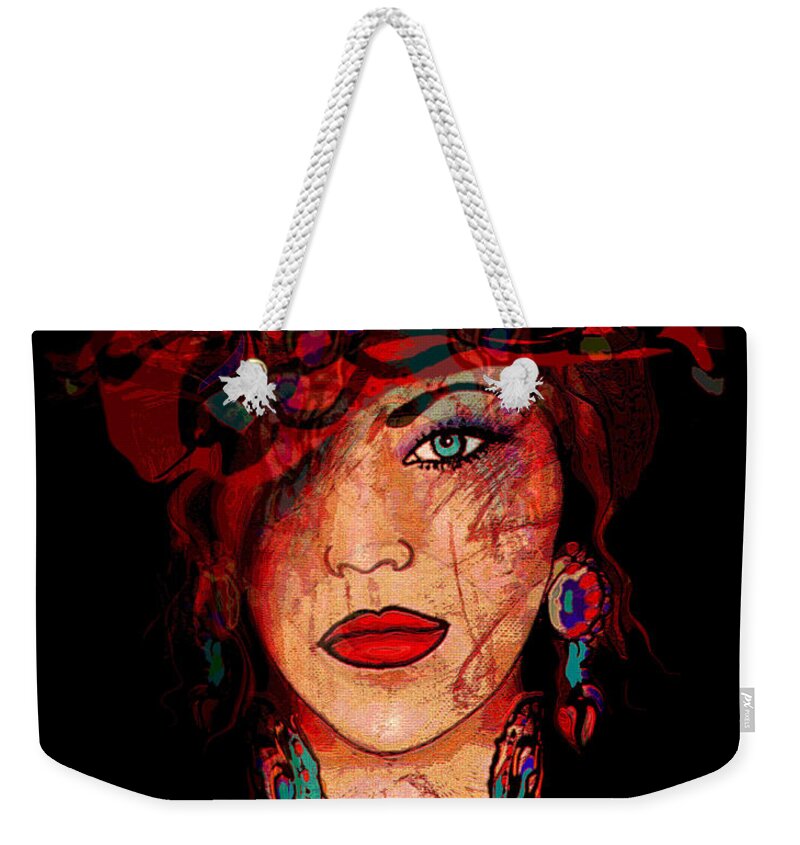 Woman Weekender Tote Bag featuring the mixed media Glamor by Natalie Holland
