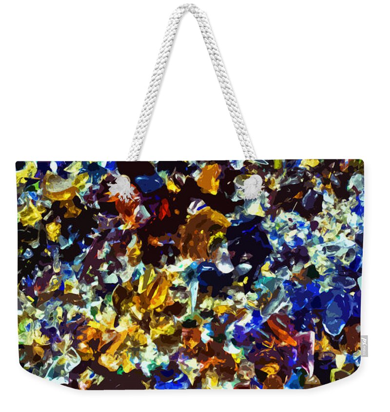 Stained Weekender Tote Bag featuring the photograph Glass Distortion No 1 by Melinda Ledsome
