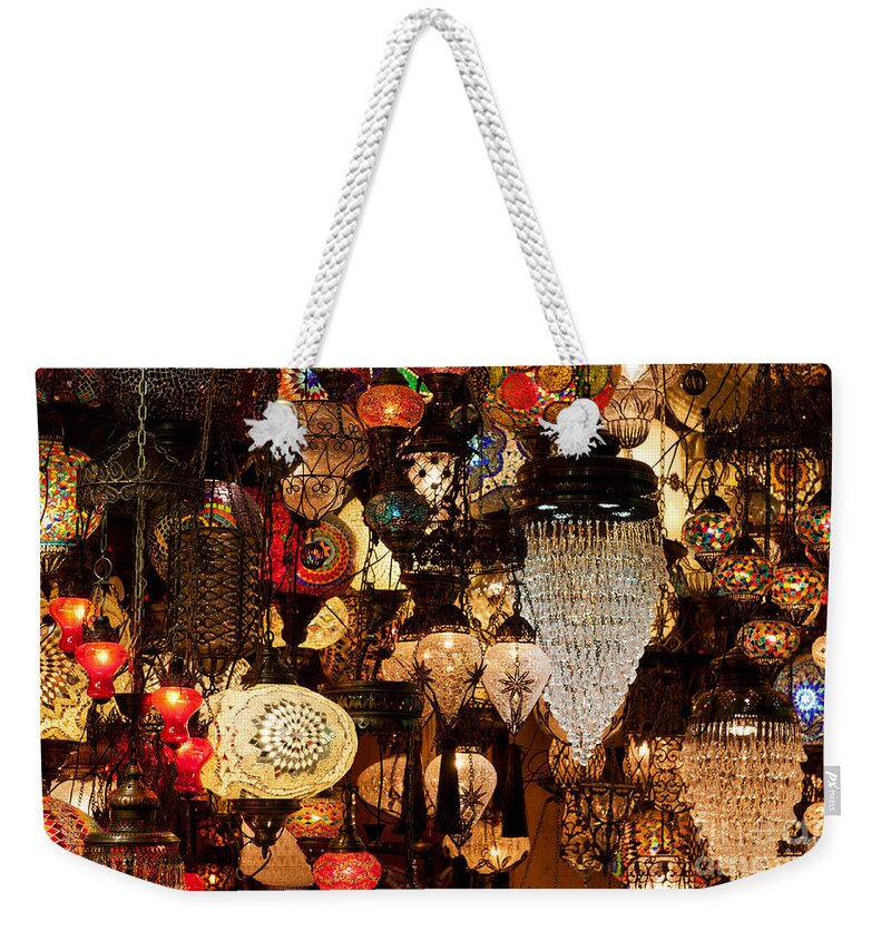 Istanbul Weekender Tote Bag featuring the photograph Glass Lanterns 08 by Rick Piper Photography