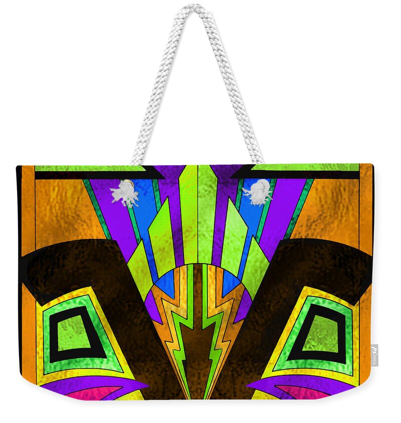 Glass Pattern 5-a Weekender Tote Bag featuring the digital art Glass Pattern 5 B by Chuck Staley