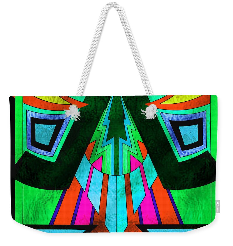 Glass Pattern 5c Weekender Tote Bag featuring the digital art Glass Pattern 5 C by Chuck Staley