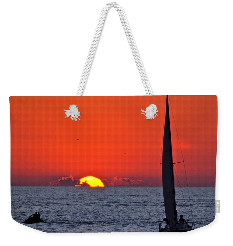 Sunset Weekender Tote Bag featuring the photograph Glorious Glow by Frozen in Time Fine Art Photography