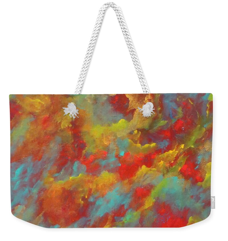 Abstract Weekender Tote Bag featuring the painting Glorious by Soraya Silvestri
