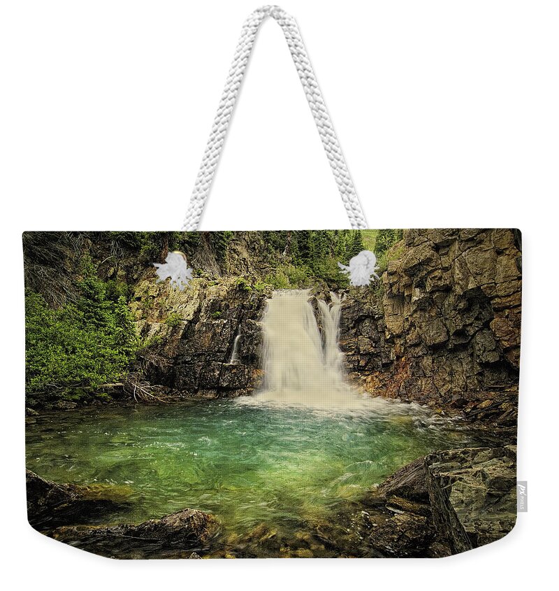 Waterfall Weekender Tote Bag featuring the photograph Glory Pool by Priscilla Burgers