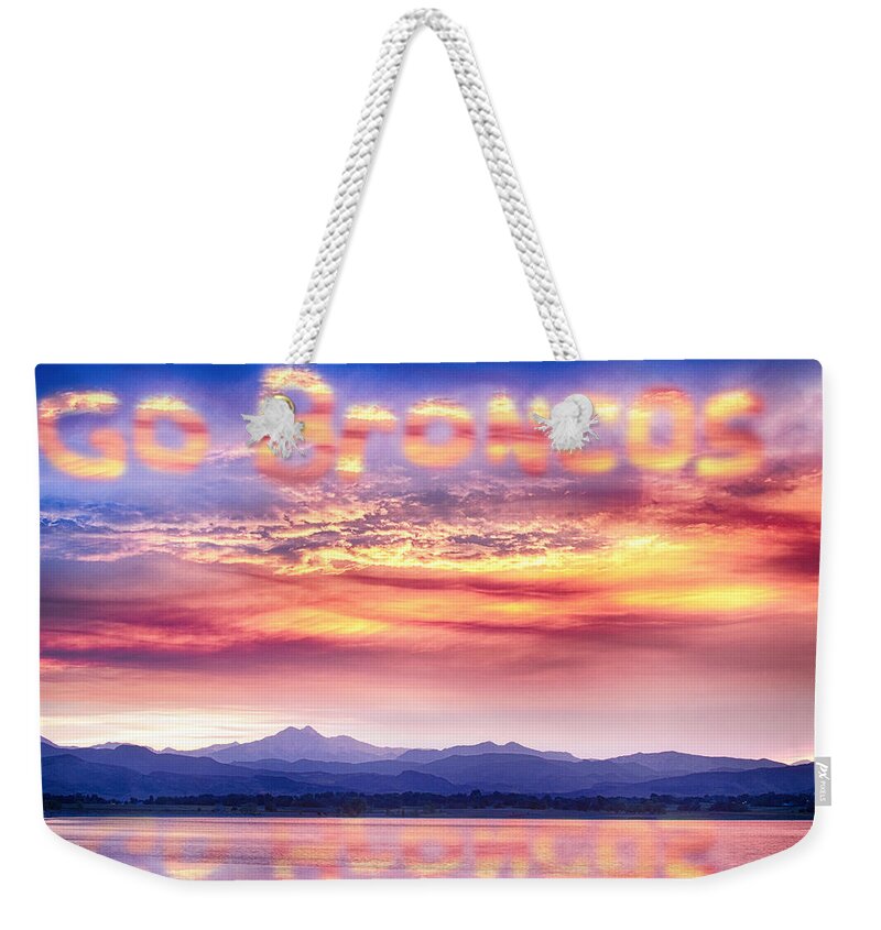 Broncos Weekender Tote Bag featuring the photograph Go Broncos Colorful Colorado by James BO Insogna