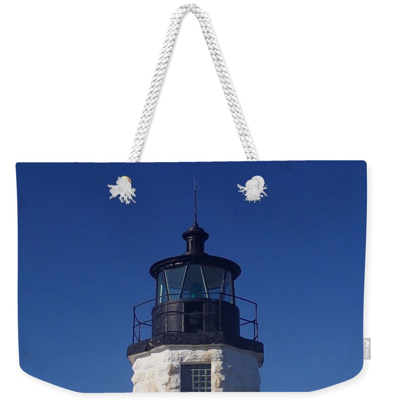 Lighthouse Weekender Tote Bag featuring the photograph Goat Island Light by Robert Nickologianis