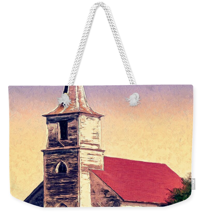 Church Weekender Tote Bag featuring the painting God Is by Dominic Piperata