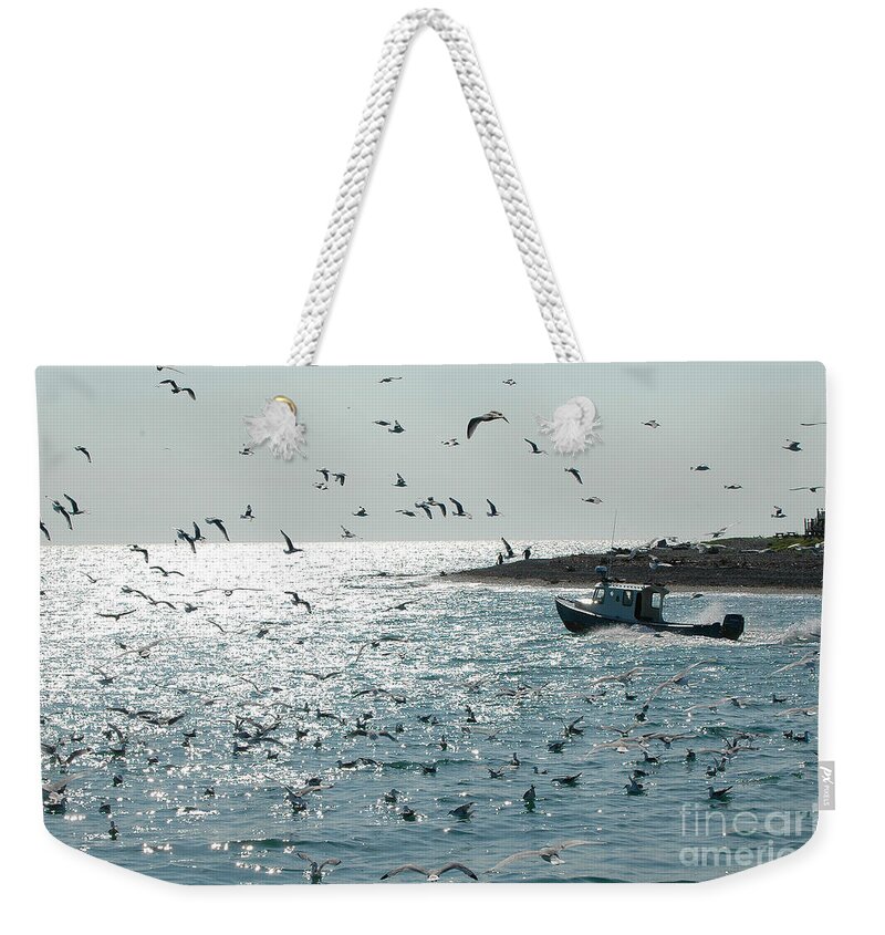 Homer Spit Weekender Tote Bag featuring the photograph Going Fishing by Joan Wallner