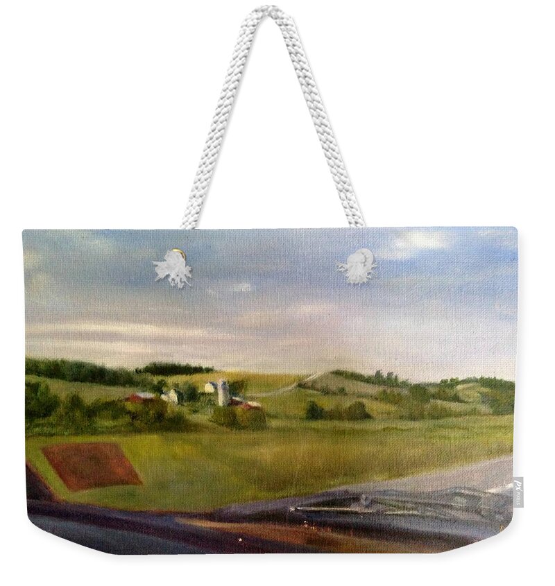 Car Weekender Tote Bag featuring the painting Going Home by Sheila Mashaw