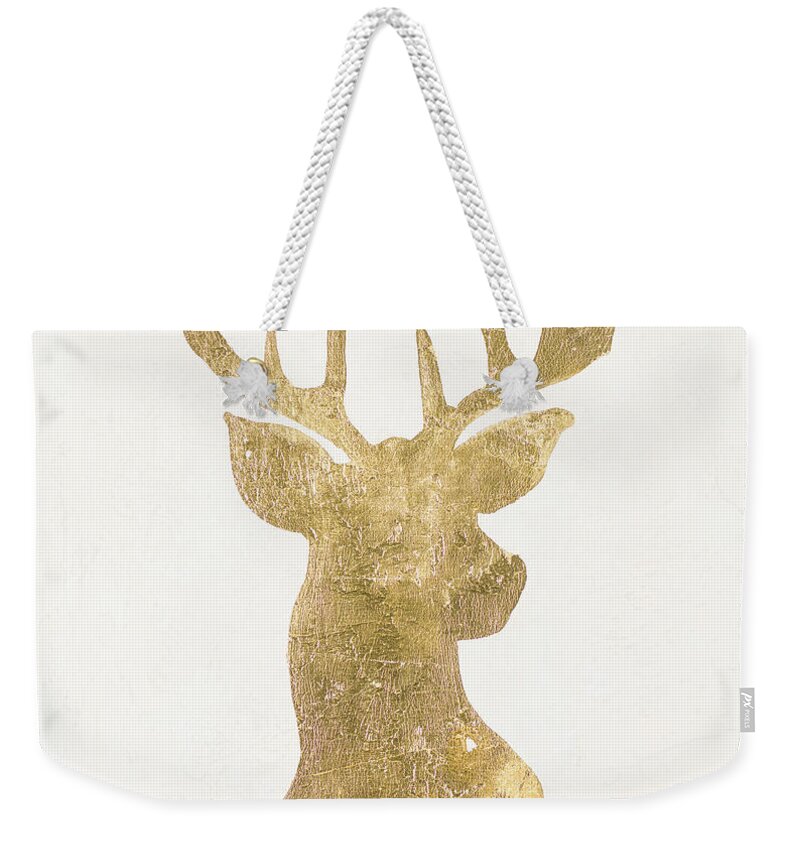Gold Weekender Tote Bag featuring the painting Gold Deer by Patricia Pinto