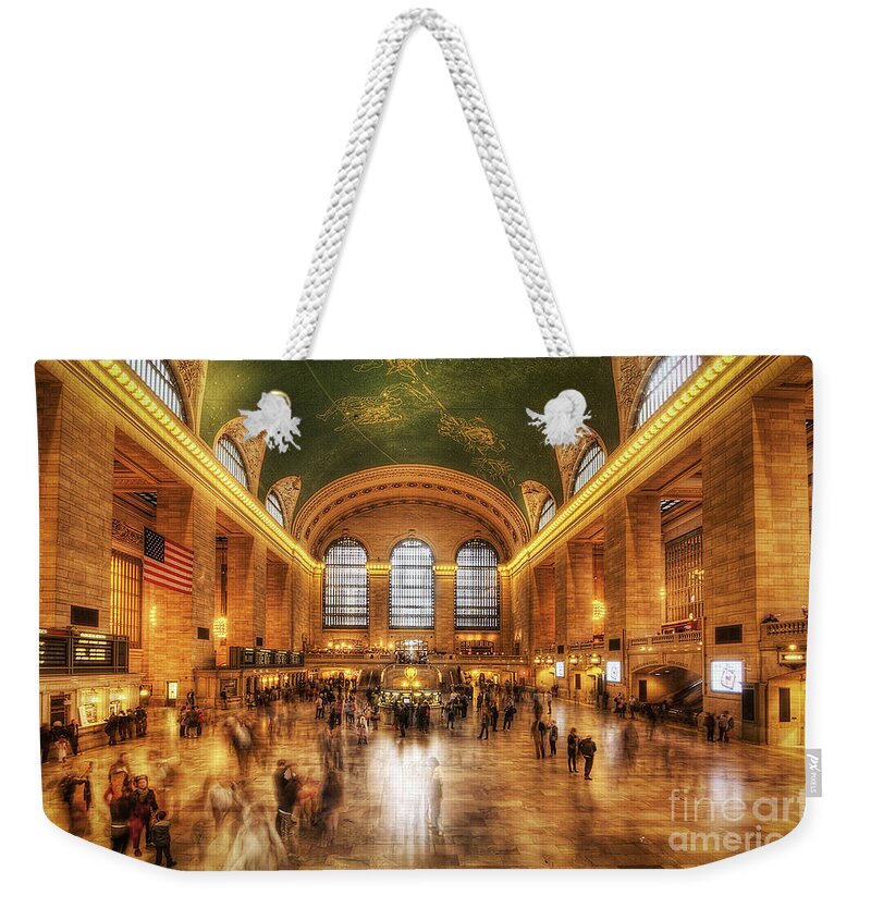 Art Weekender Tote Bag featuring the photograph Golden Grand Central by Yhun Suarez
