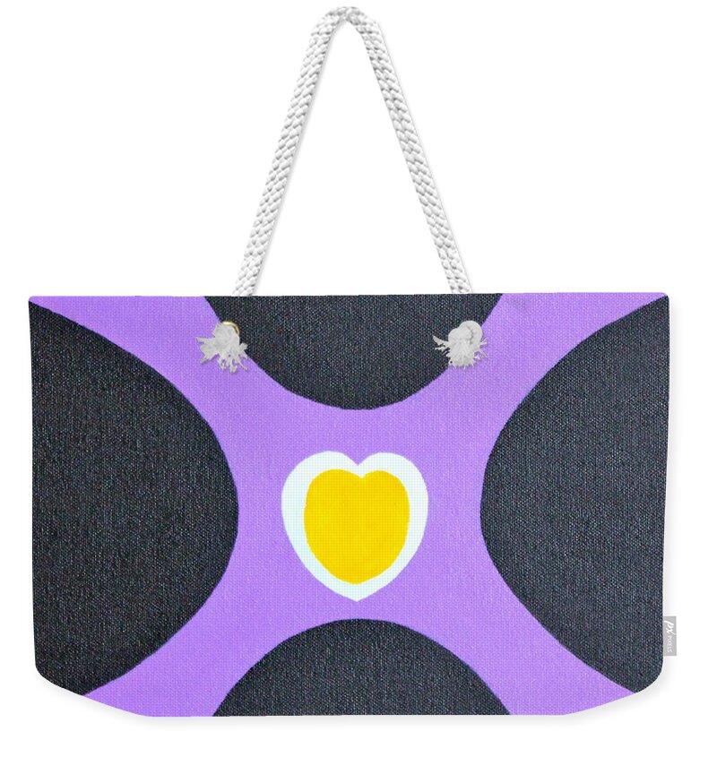 All Products Weekender Tote Bag featuring the painting Golden Heart by Lorna Maza