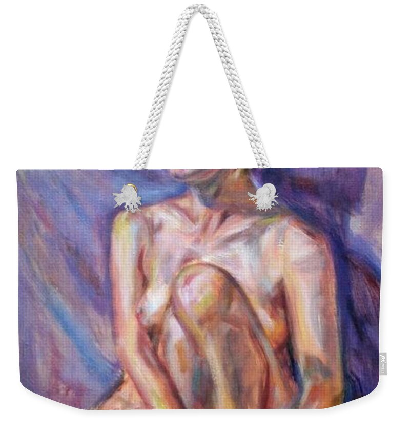 Impressionist Weekender Tote Bag featuring the painting Golden by Quin Sweetman