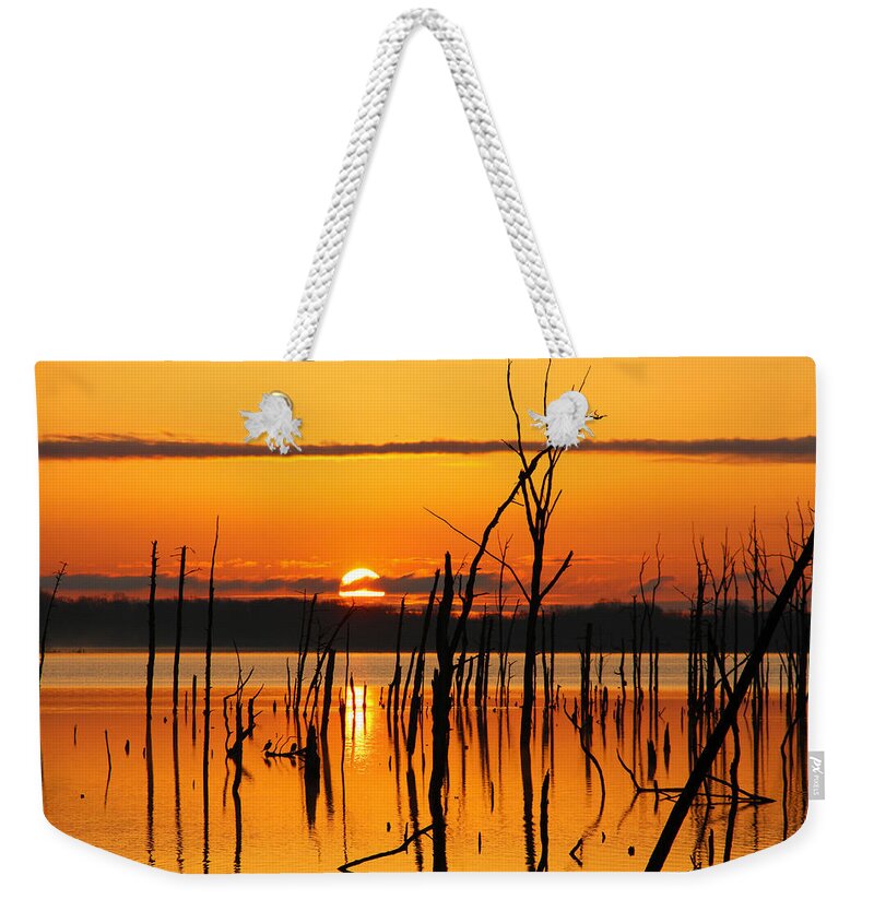 Sunrise Weekender Tote Bag featuring the photograph Golden Sunrise by Roger Becker