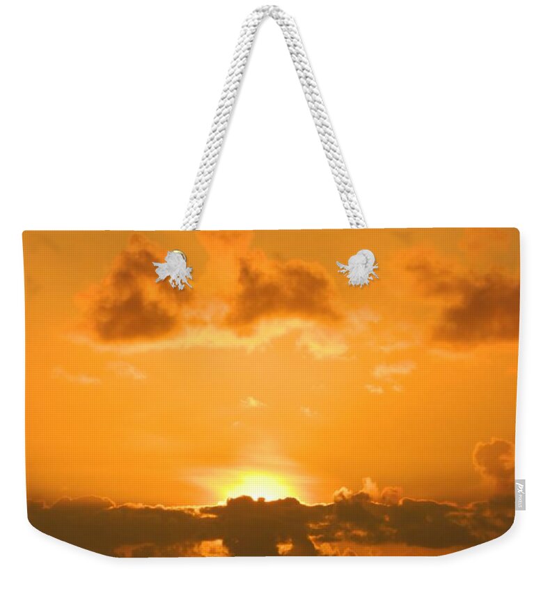 Sunset Weekender Tote Bag featuring the photograph Golden Sunset by Gallery Of Hope 