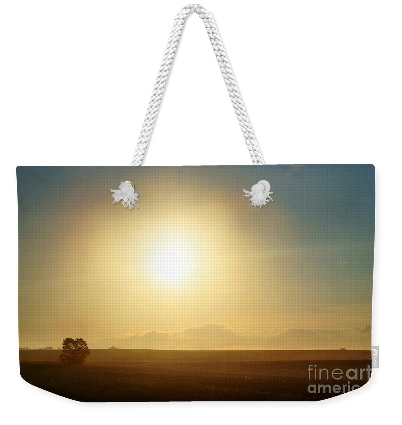 Sunset Weekender Tote Bag featuring the photograph Golden Sunset by Judy Palkimas
