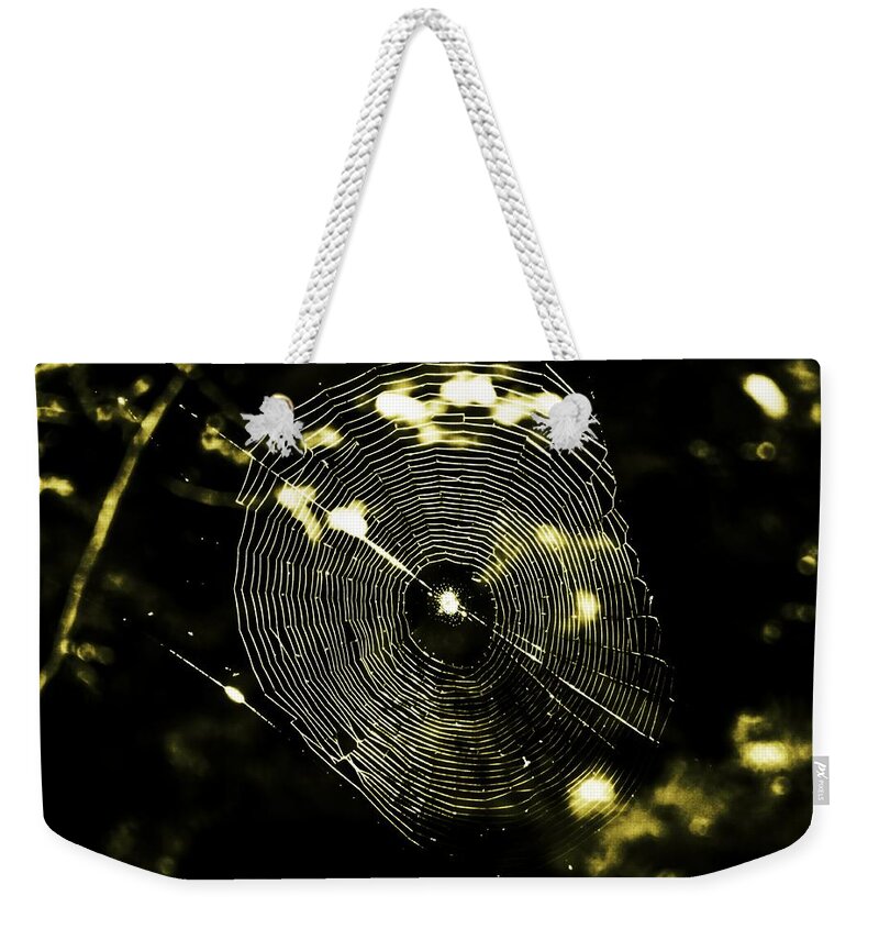 Golden Web Weekender Tote Bag featuring the photograph Golden Web by Zinvolle Art