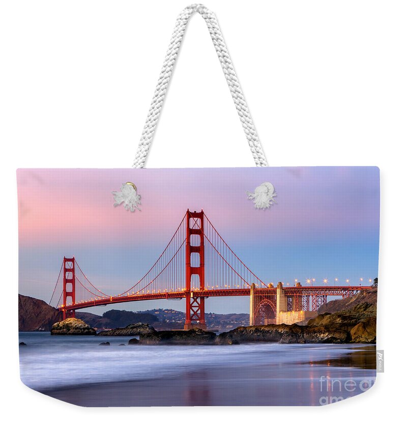 Golden Gate Bridge Weekender Tote Bag featuring the photograph Golen Gate Bridge from Baker Beach by Jerry Fornarotto