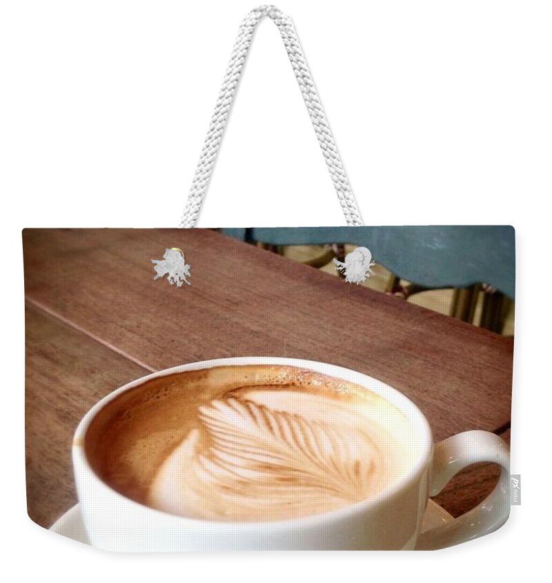 Latte Weekender Tote Bag featuring the photograph Good Morning Latte by Susan Garren