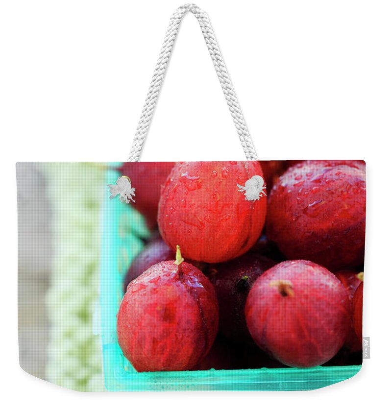 Large Group Of Objects Weekender Tote Bag featuring the photograph Gooseberries by Nicolesy