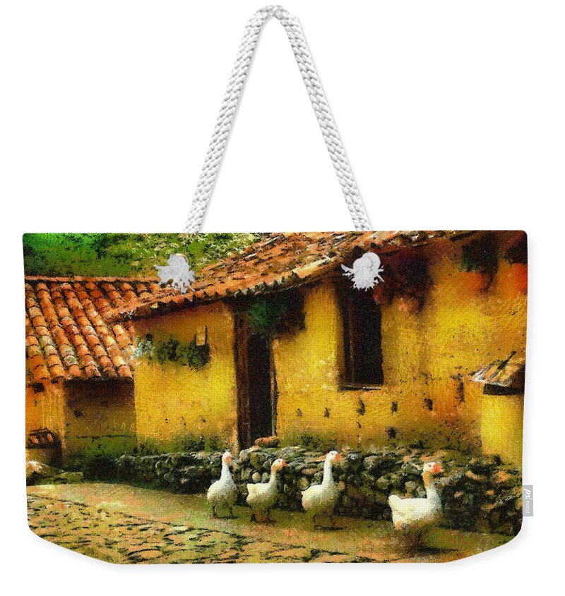 Geese Weekender Tote Bag featuring the photograph Goosey Goosey Gander by Charmaine Zoe