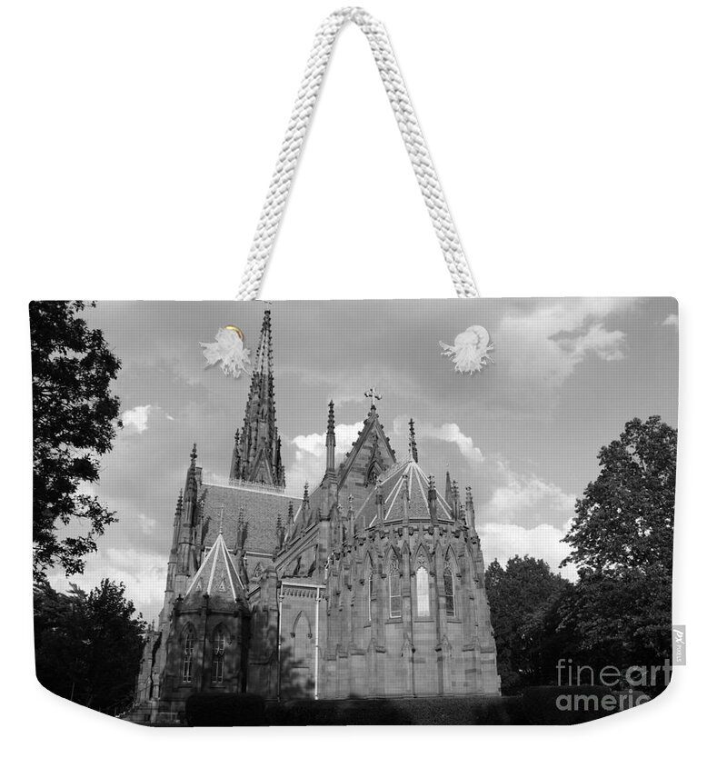 Gothic Church In Black And White Weekender Tote Bag featuring the photograph Gothic Church In Black and White by John Telfer