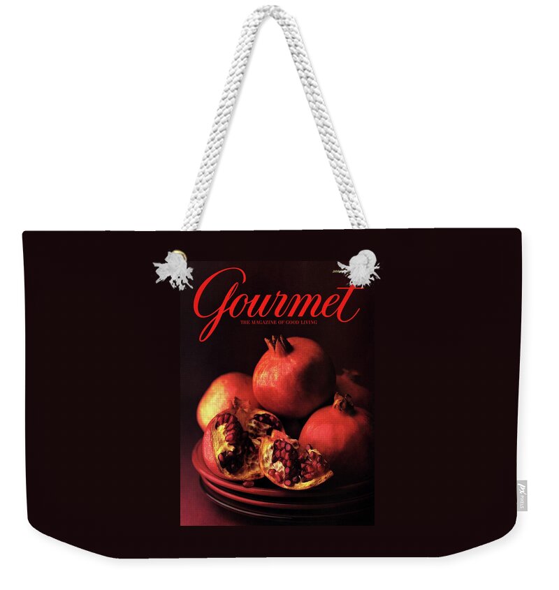 Gourmet Cover Featuring A Plate Of Pomegranates Weekender Tote Bag
