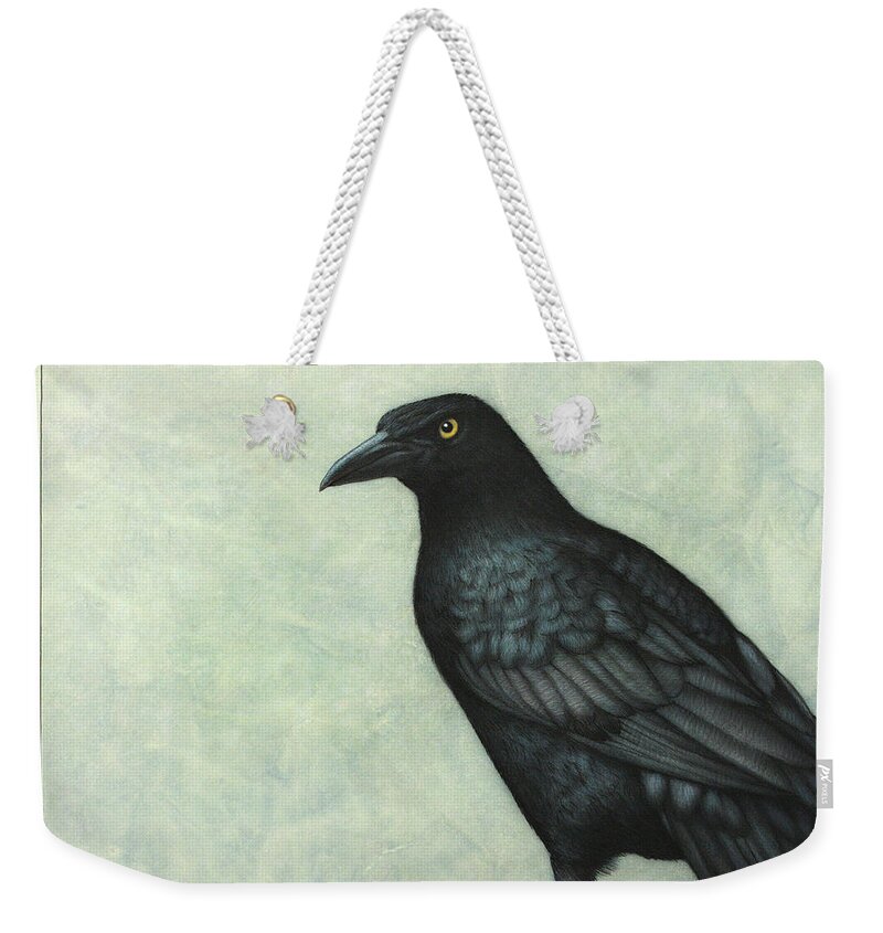 Grackle Weekender Tote Bag featuring the painting Grackle by James W Johnson