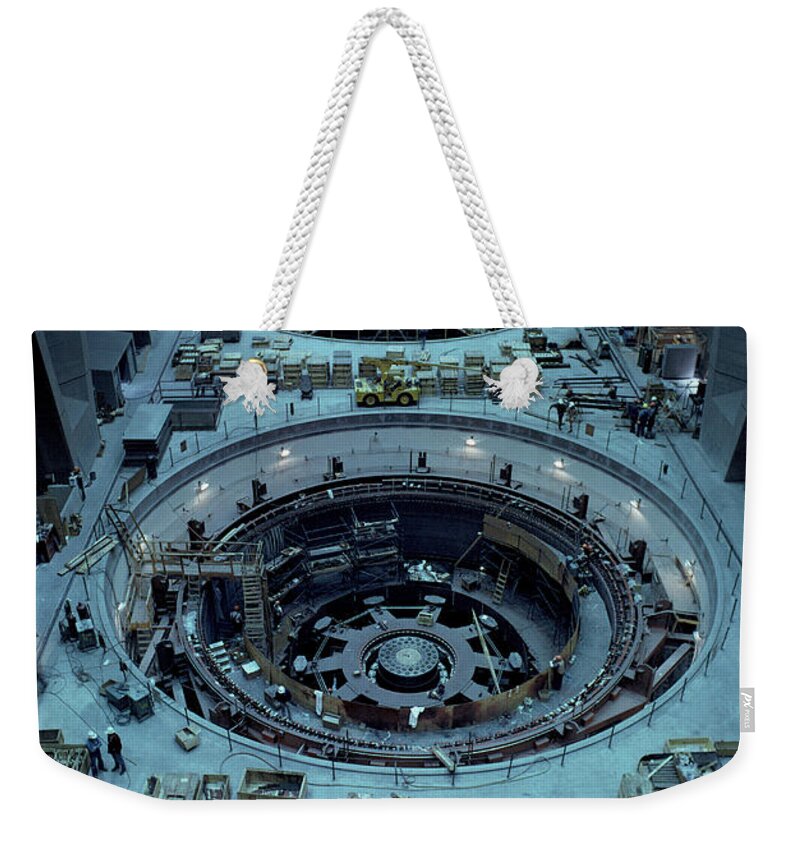 Industry Weekender Tote Bag featuring the photograph Grand Coulee Dam Powerhouse by Earl Roberge