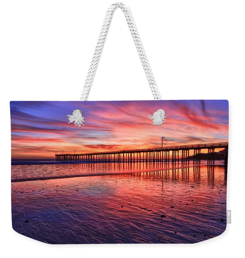 Cayucos Weekender Tote Bag featuring the photograph Grand Finale by Beth Sargent