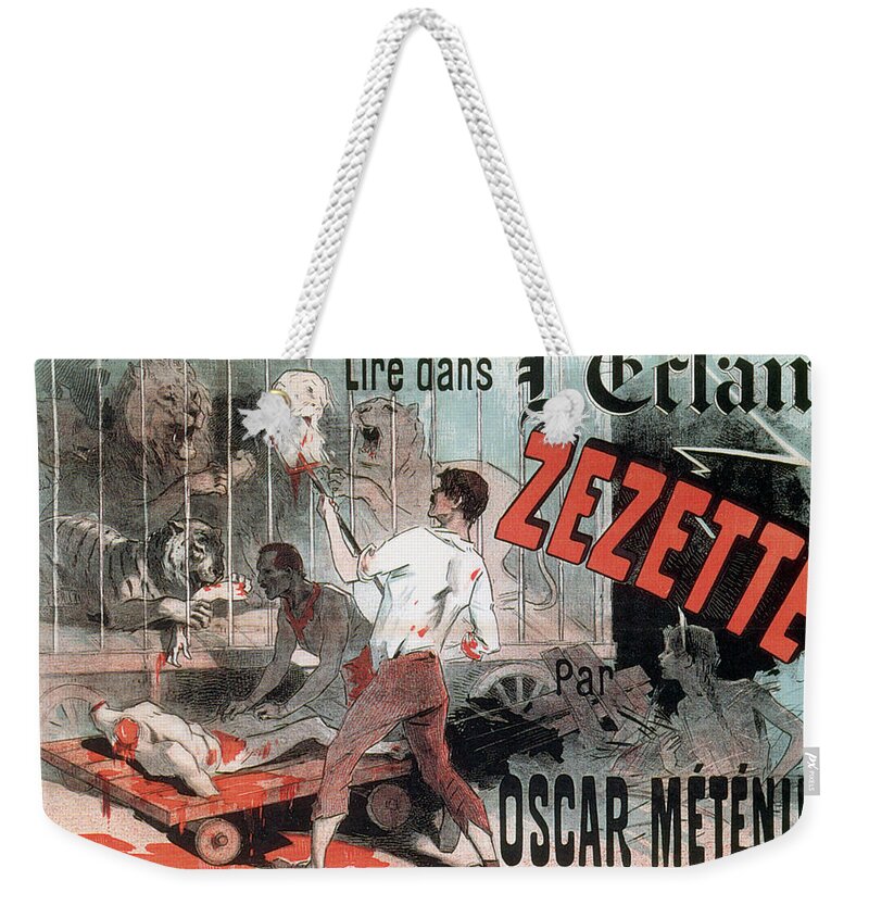 Fine Arts Weekender Tote Bag featuring the photograph Grand Guignol Poster, Jules Chret, 1890 by Science Source