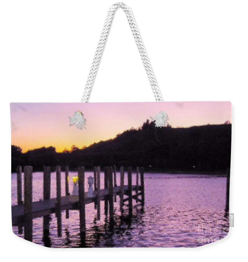 Dock Weekender Tote Bag featuring the photograph Grand Haven Dock by Lynellen Nielsen