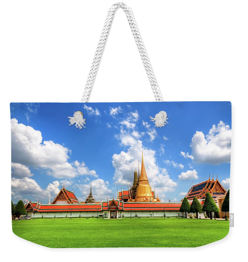Art Weekender Tote Bag featuring the photograph Grand Palace In Bangkok And Wat Phra by Aleksandargeorgiev