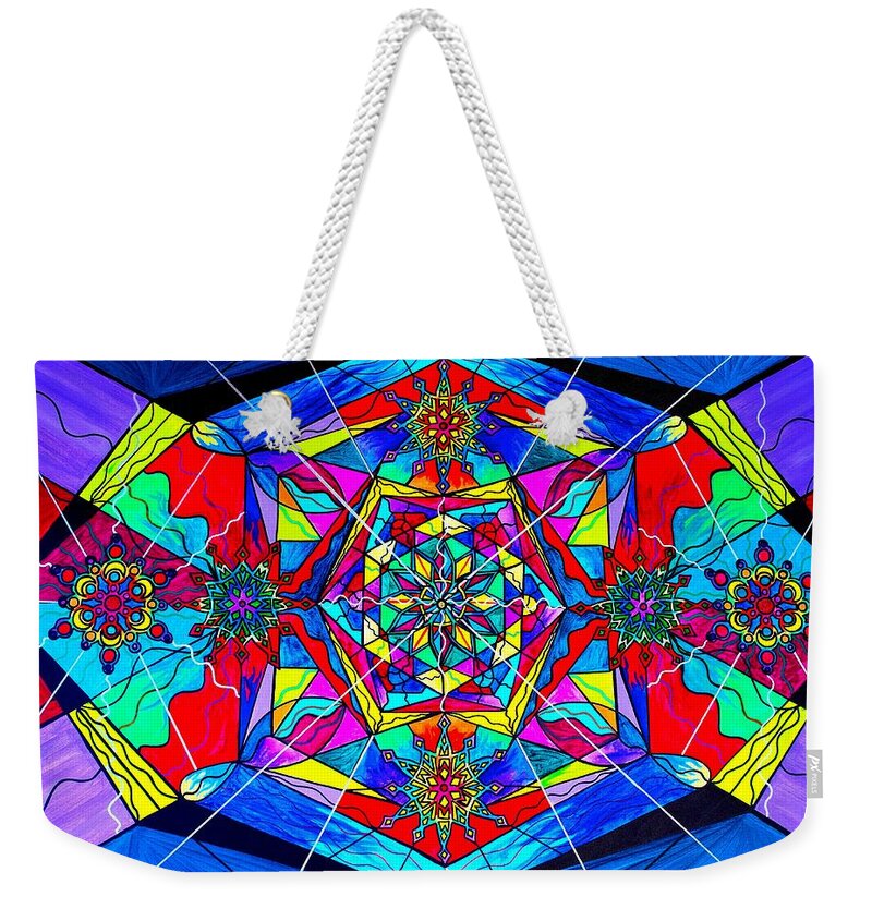 Vibration Weekender Tote Bag featuring the painting Gratitude by Teal Eye Print Store