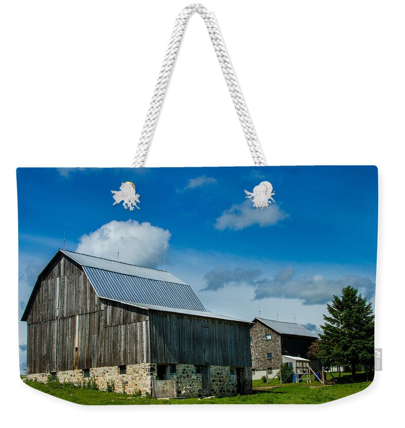 Barn Weekender Tote Bag featuring the photograph Gray Barn by Bill Gallagher