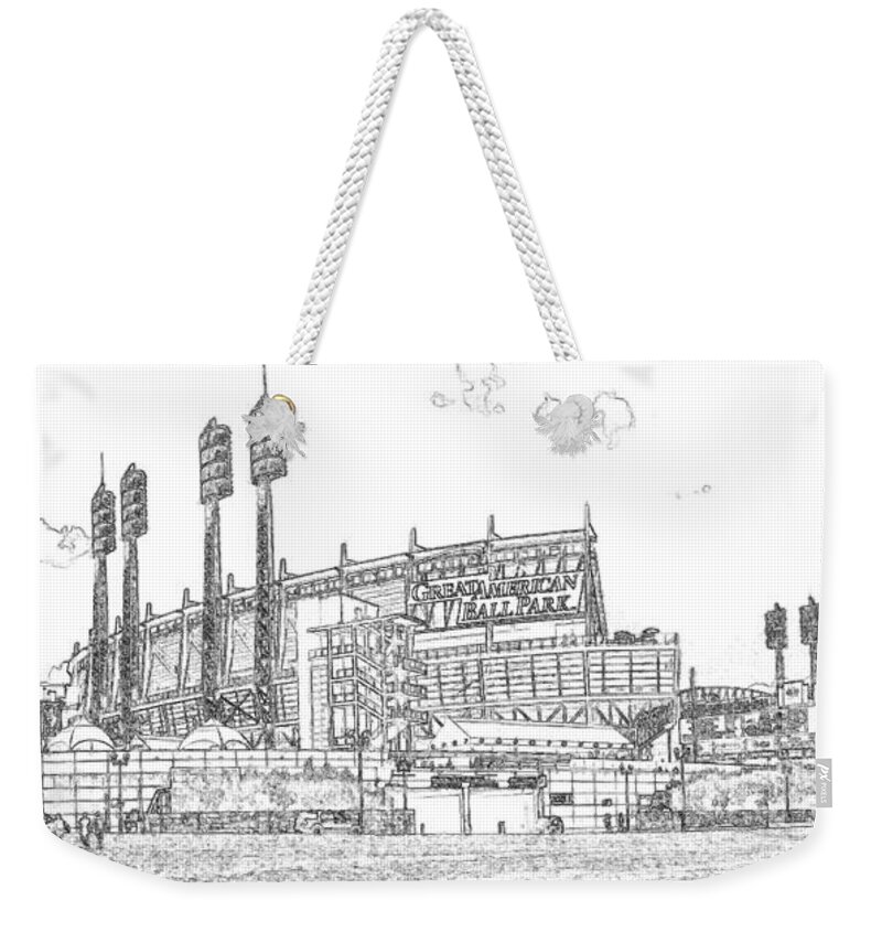 Great American Weekender Tote Bag featuring the photograph Great American Ball Park Line by C H Apperson