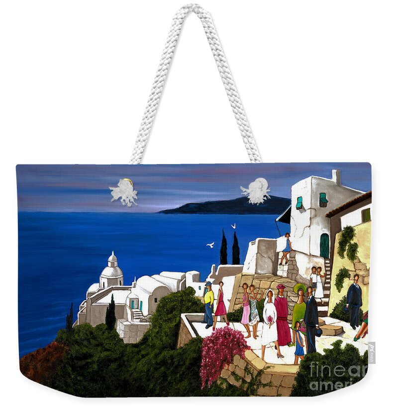 Greek Wedding Weekender Tote Bag featuring the painting Greek Wedding by William Cain