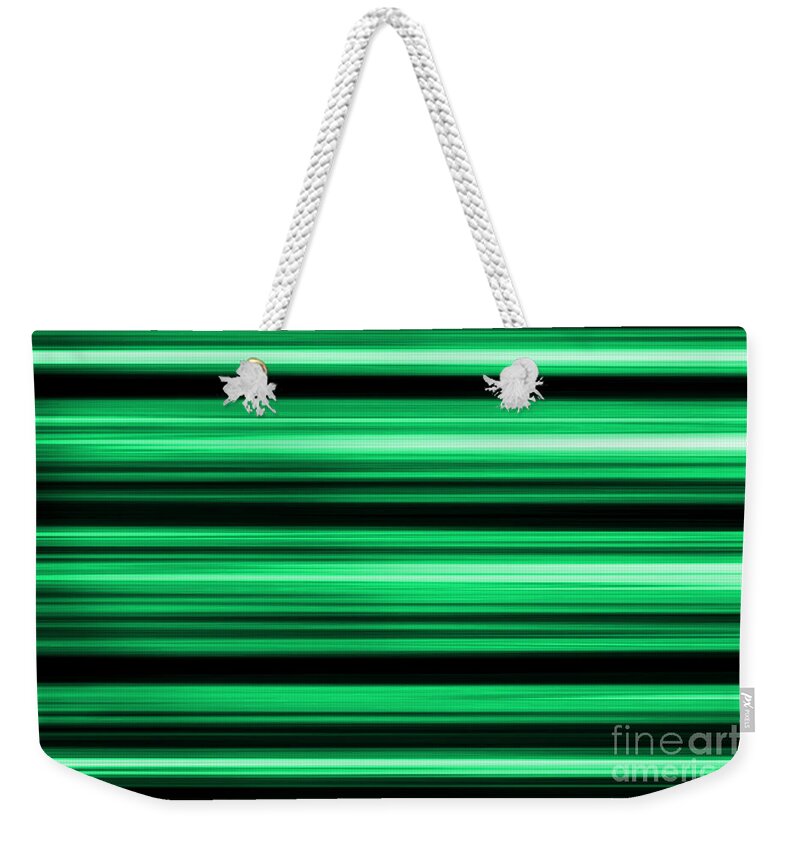 Green Weekender Tote Bag featuring the digital art Green Abstract by Henrik Lehnerer
